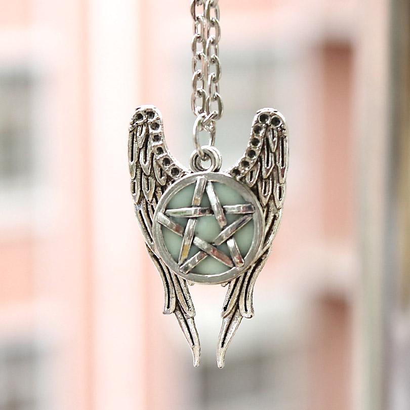 Magical Glow In The Dark Pentagram Necklace - Floral Fawna