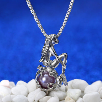 Mermaid Pearl Locket Necklace - Floral Fawna