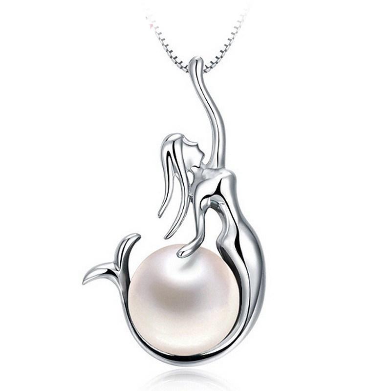 Mermaid Pearl Silver Necklace - Floral Fawna