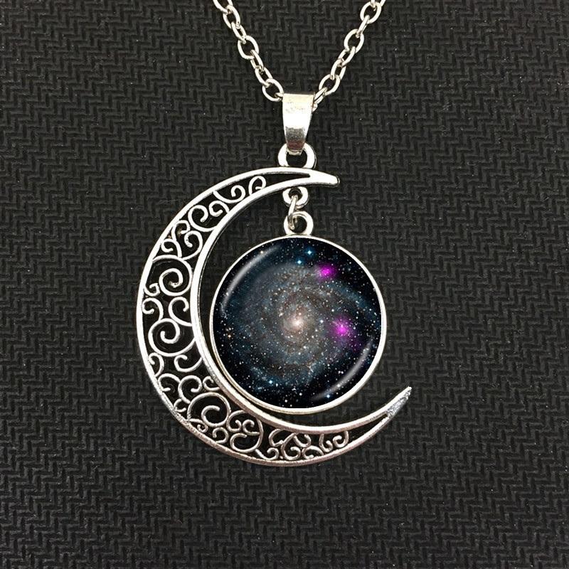 Moon Galaxy Charm Necklace - Floral Fawna