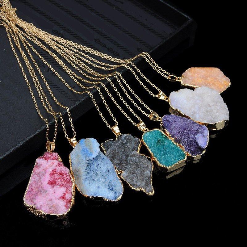 Natural Shape Stone Necklace - Floral Fawna