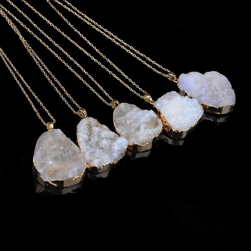 Natural Shape Stone Necklace - Floral Fawna