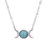 Natural Stone Triple Moon Goddess Necklace - Floral Fawna