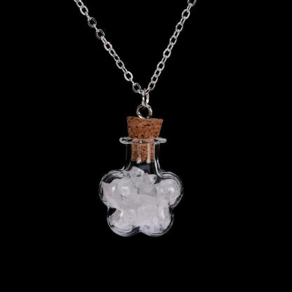 Natural Stone Wish Necklace - Floral Fawna
