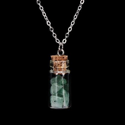 Natural Stone Wish Necklace - Floral Fawna