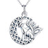 Nine Tailed Fox Sterling Silver Necklace - Floral Fawna