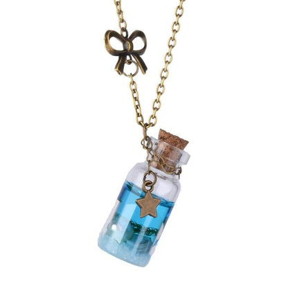 Ocean Drift Bottle Lucky Necklace - Floral Fawna