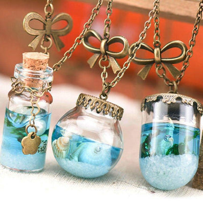 Ocean Drift Bottle Lucky Necklace - Floral Fawna