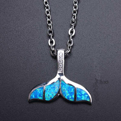 Opal Mermaid Tail Necklace - Floral Fawna