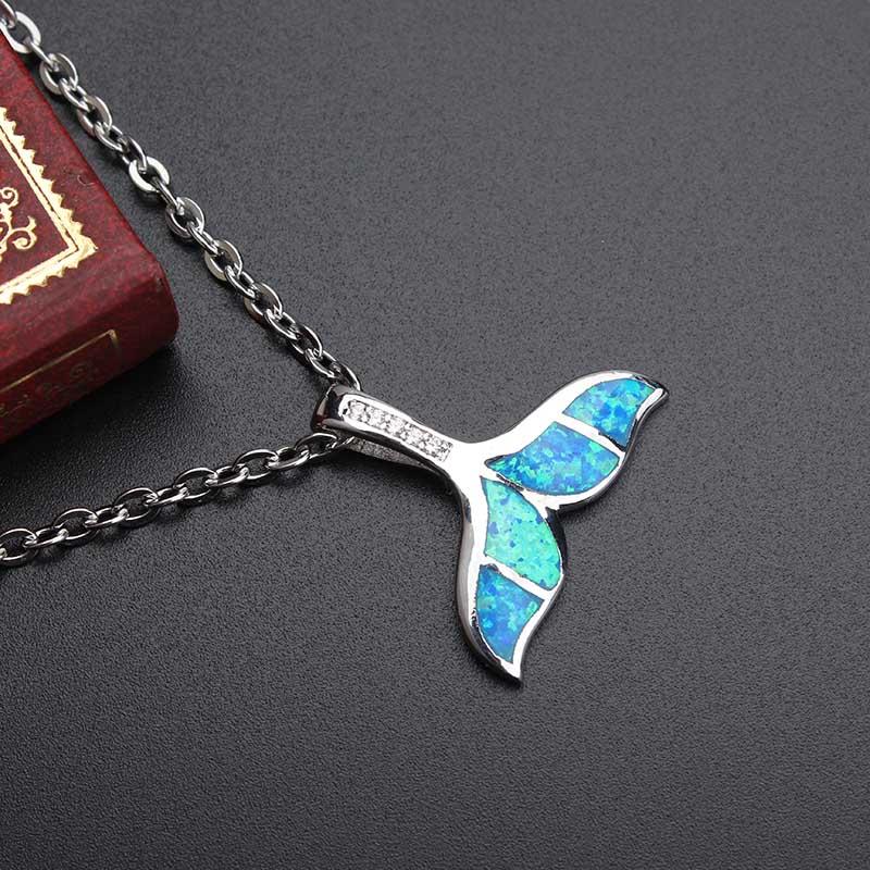 Opal Mermaid Tail Necklace - Floral Fawna