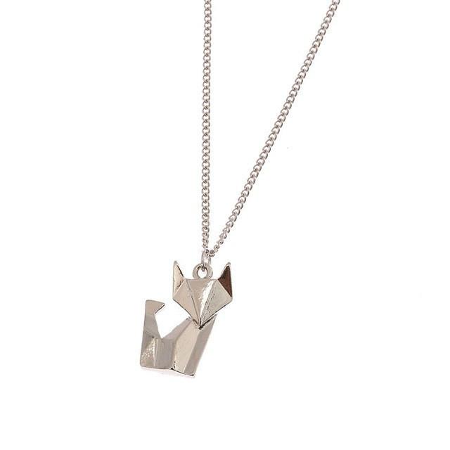 Origami Cat Necklace - Floral Fawna