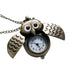 Owl Pocket Watch Long Necklace - Floral Fawna