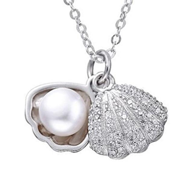 Pearly Shell Mermaid Necklace - Floral Fawna
