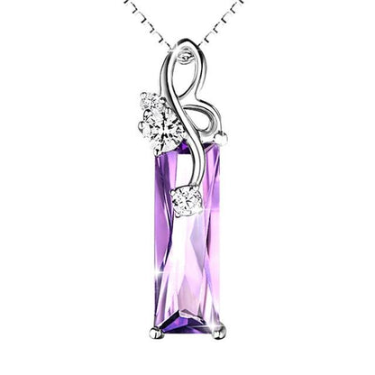 Purple Goddess Silver Necklace - Floral Fawna