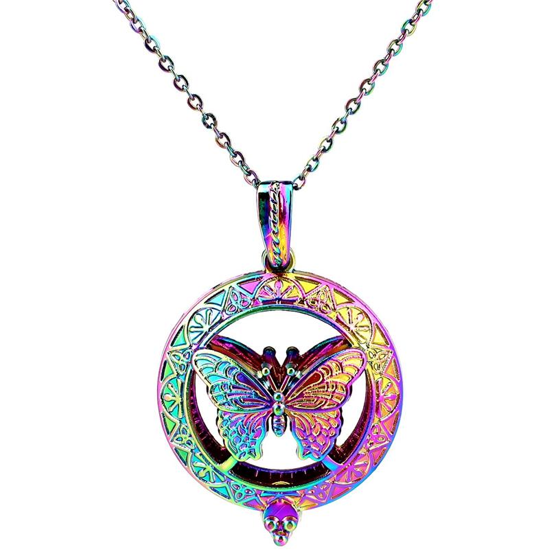 Rainbow Butterfly Essential Oil Diffuser Necklace - Floral Fawna
