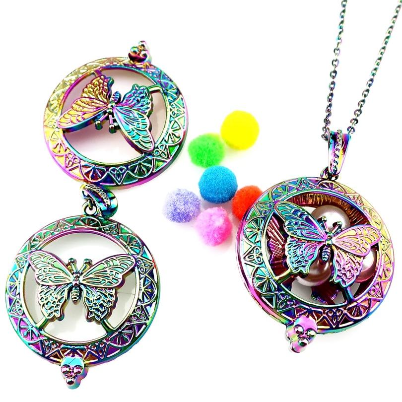 Rainbow Butterfly Essential Oil Diffuser Necklace - Floral Fawna