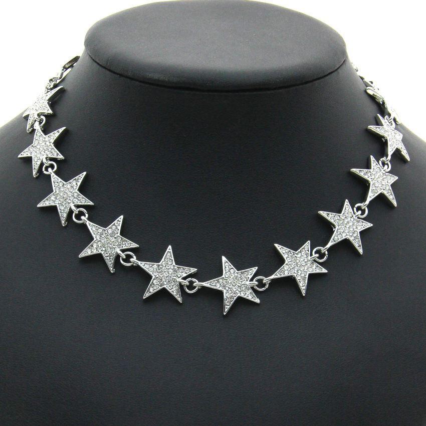 Rhinestone Stars Necklace - Floral Fawna