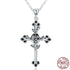 Rose Cross Sterling Silver Necklace - Floral Fawna