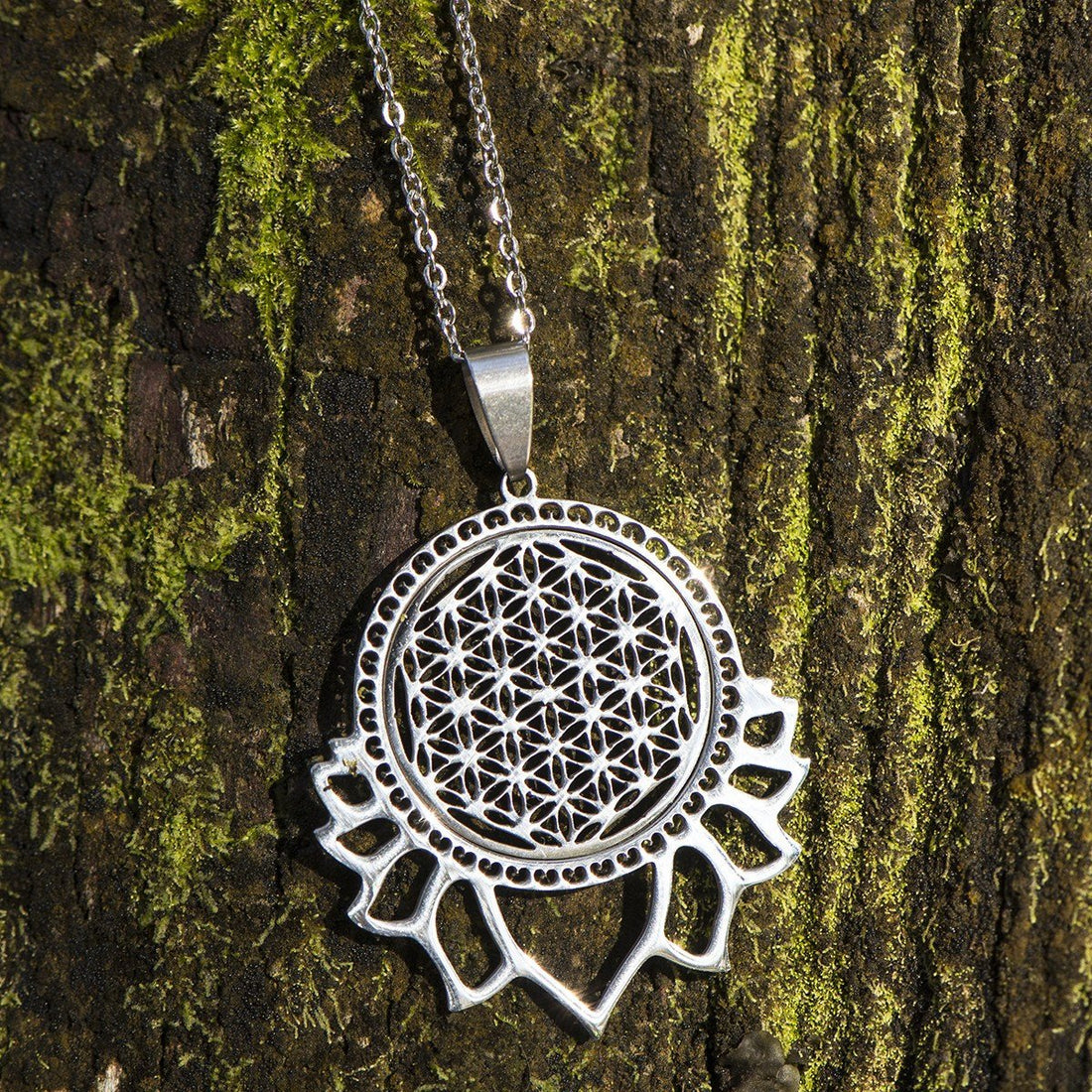 Sacred Geometry Lotus Flower Of Life Necklace - Floral Fawna