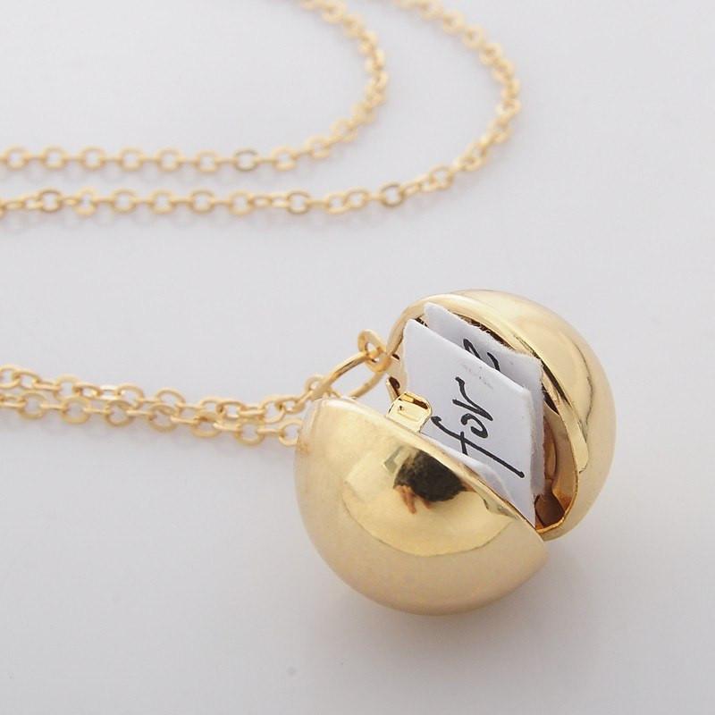 Secret Message Ball Locket Necklace - Floral Fawna