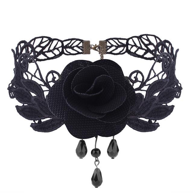 Sensual Rose Lace Choker Necklace - Floral Fawna