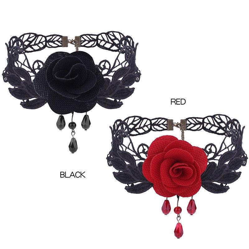 Sensual Rose Lace Choker Necklace - Floral Fawna