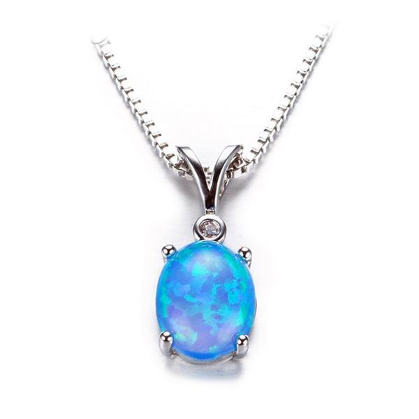 Silver Filled Fire Opal Necklace - Floral Fawna
