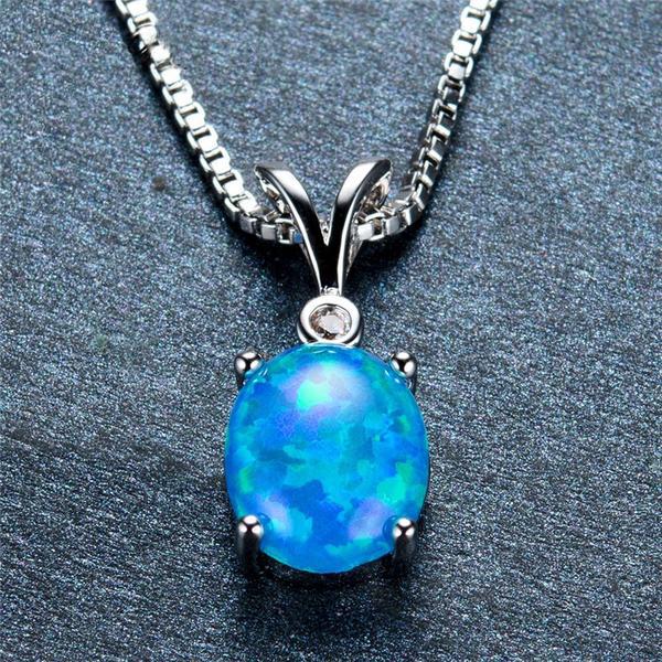 Silver Filled Fire Opal Necklace - Floral Fawna