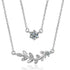 Sparkling Leaf Silver Necklace - Floral Fawna