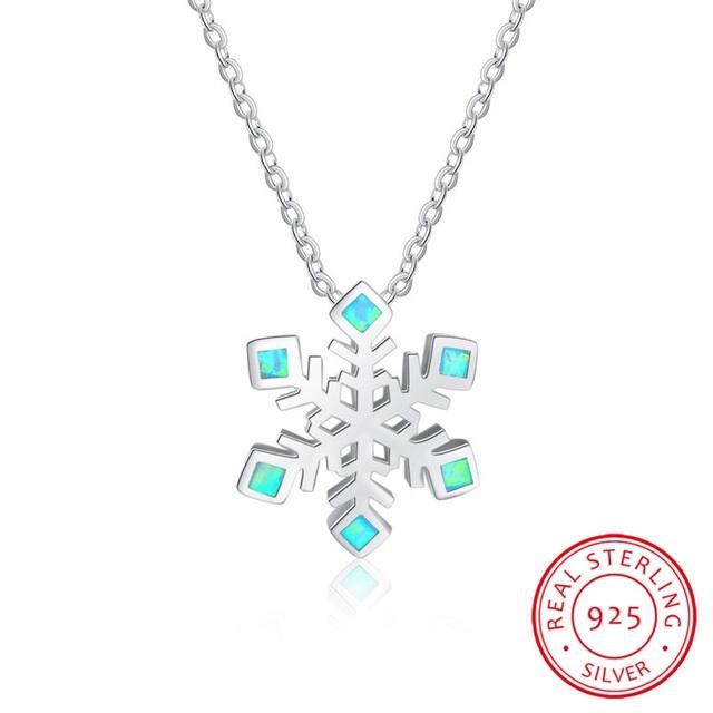 Sparkling Snowflake Opal Silver Necklace - Floral Fawna