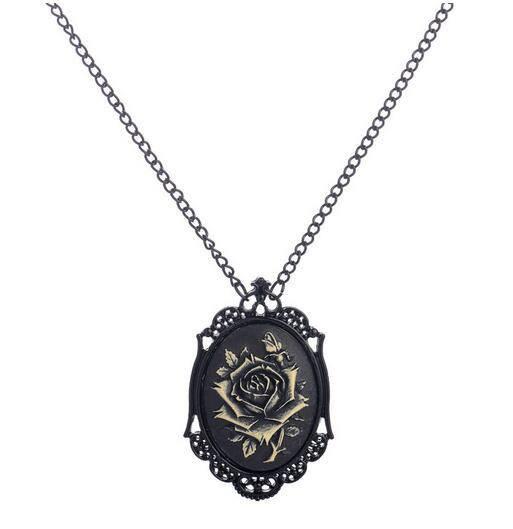 Steampunk Gothic Rose Necklace - Floral Fawna