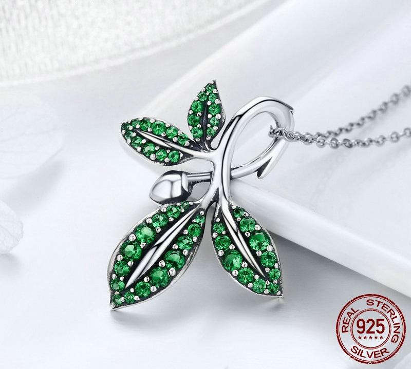 Summer Tree Leaves Sterling Silver Necklace - Floral Fawna