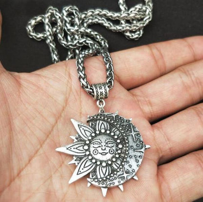 The Majestic Sun and Moon Necklace - Floral Fawna