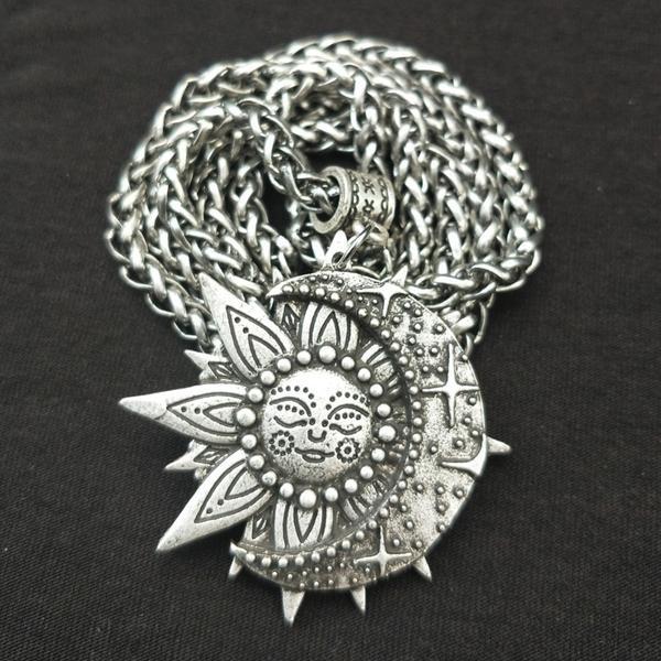 The Majestic Sun and Moon Necklace - Floral Fawna