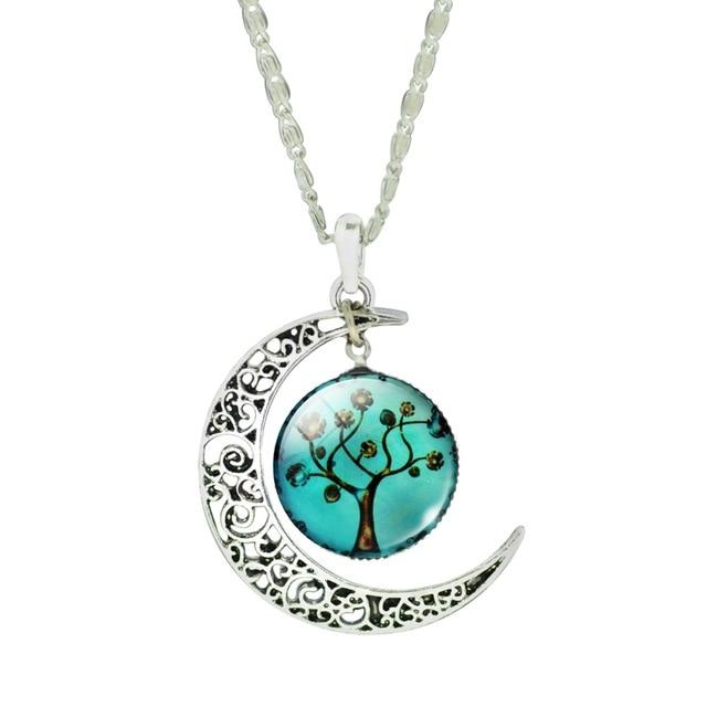 The Tree of Life Moon Necklace - Floral Fawna