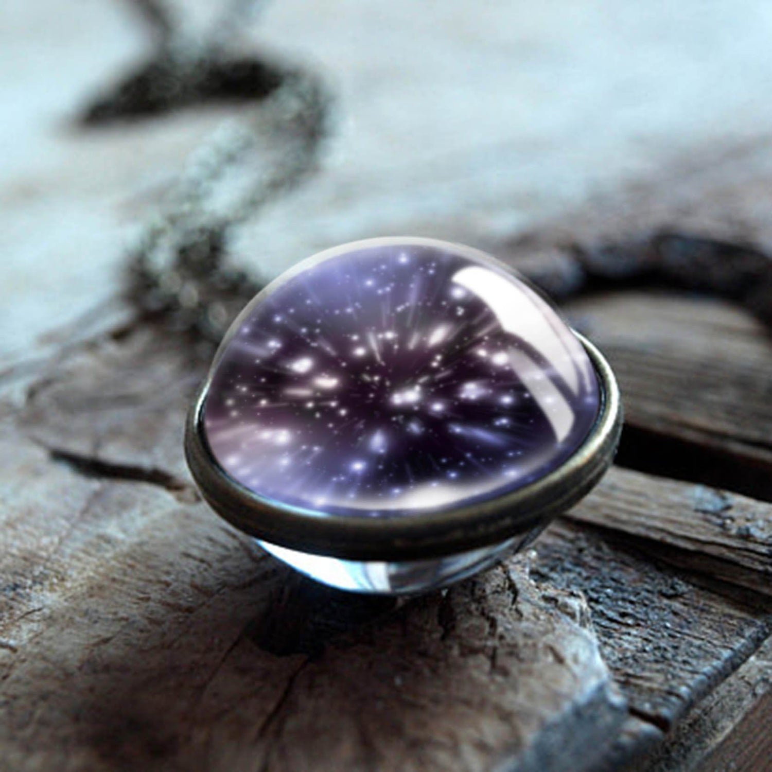 The Universe Glass Art Necklace - Floral Fawna