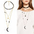 Three Layers Stars & Moon Necklace - Floral Fawna