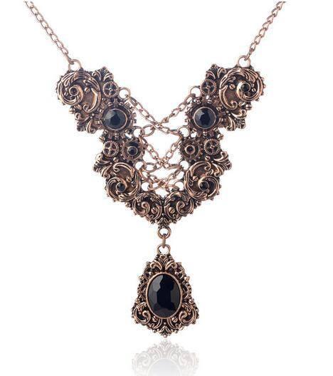 Victorian Era Inspired Vintage Necklace - Floral Fawna