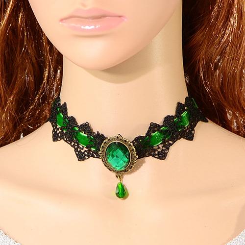 Victorian Gothic Lace Crystal Choker - Floral Fawna
