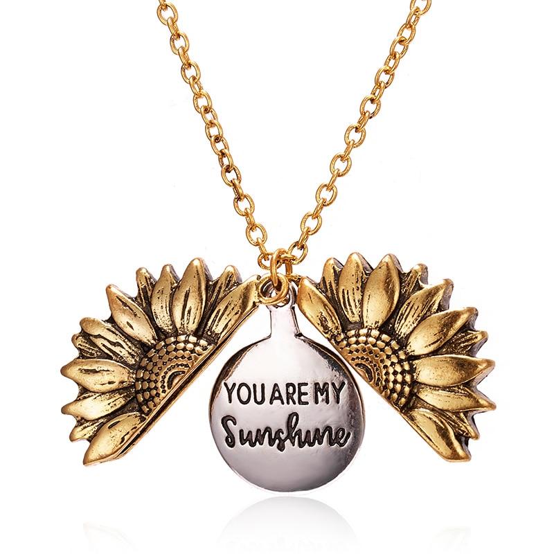 &quot;You Are My Sunshine&quot; Sunflower Necklace - Floral Fawna