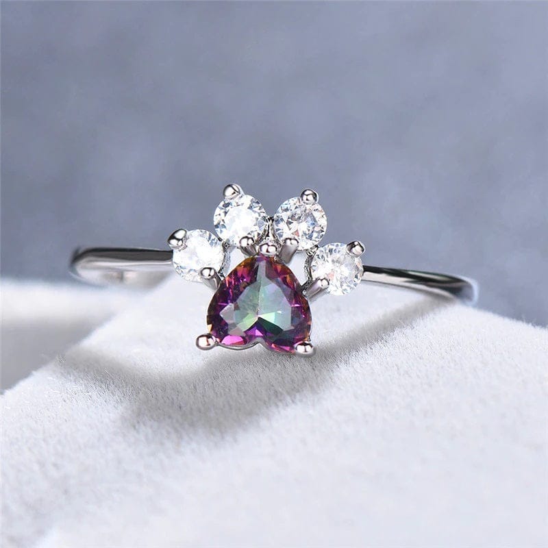 Fire Opal Paw Ring - Floral Fawna