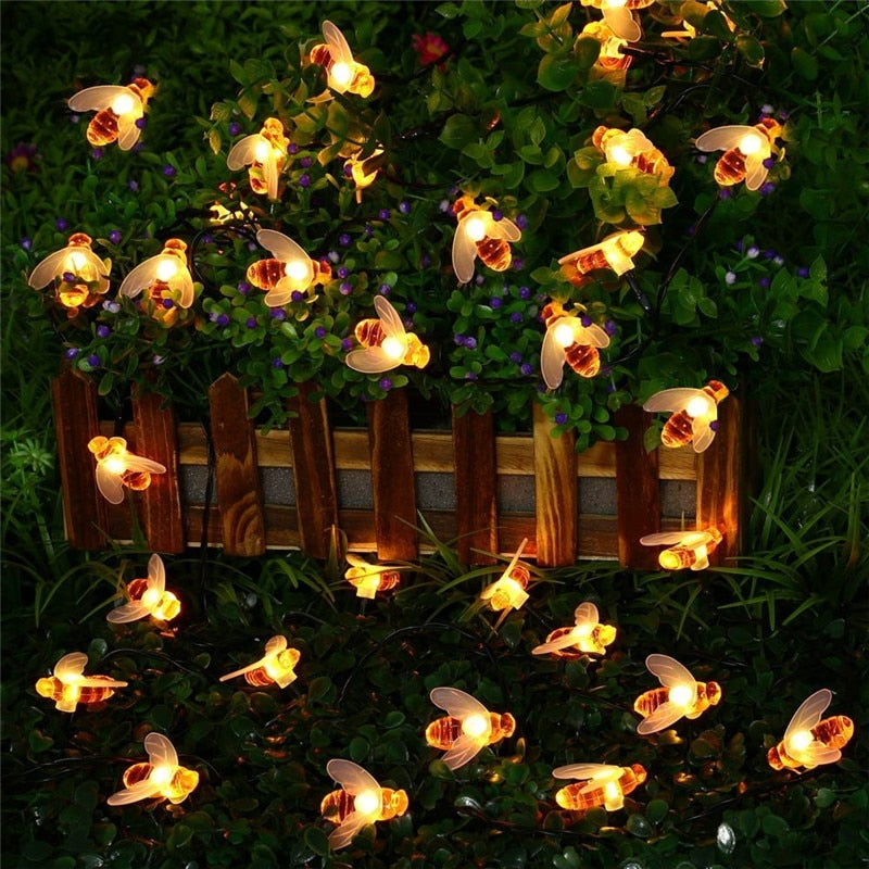 Solar-Powered Honeybee Night Lights - Floral Fawna