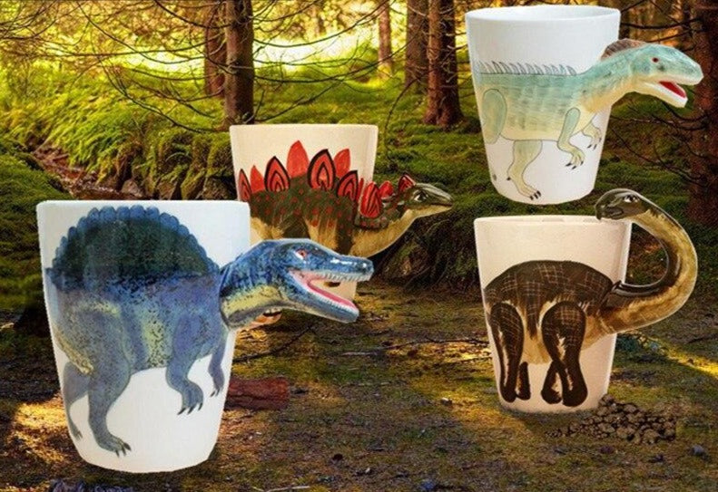 Ceramic Dinosaur Mug - Floral Fawna