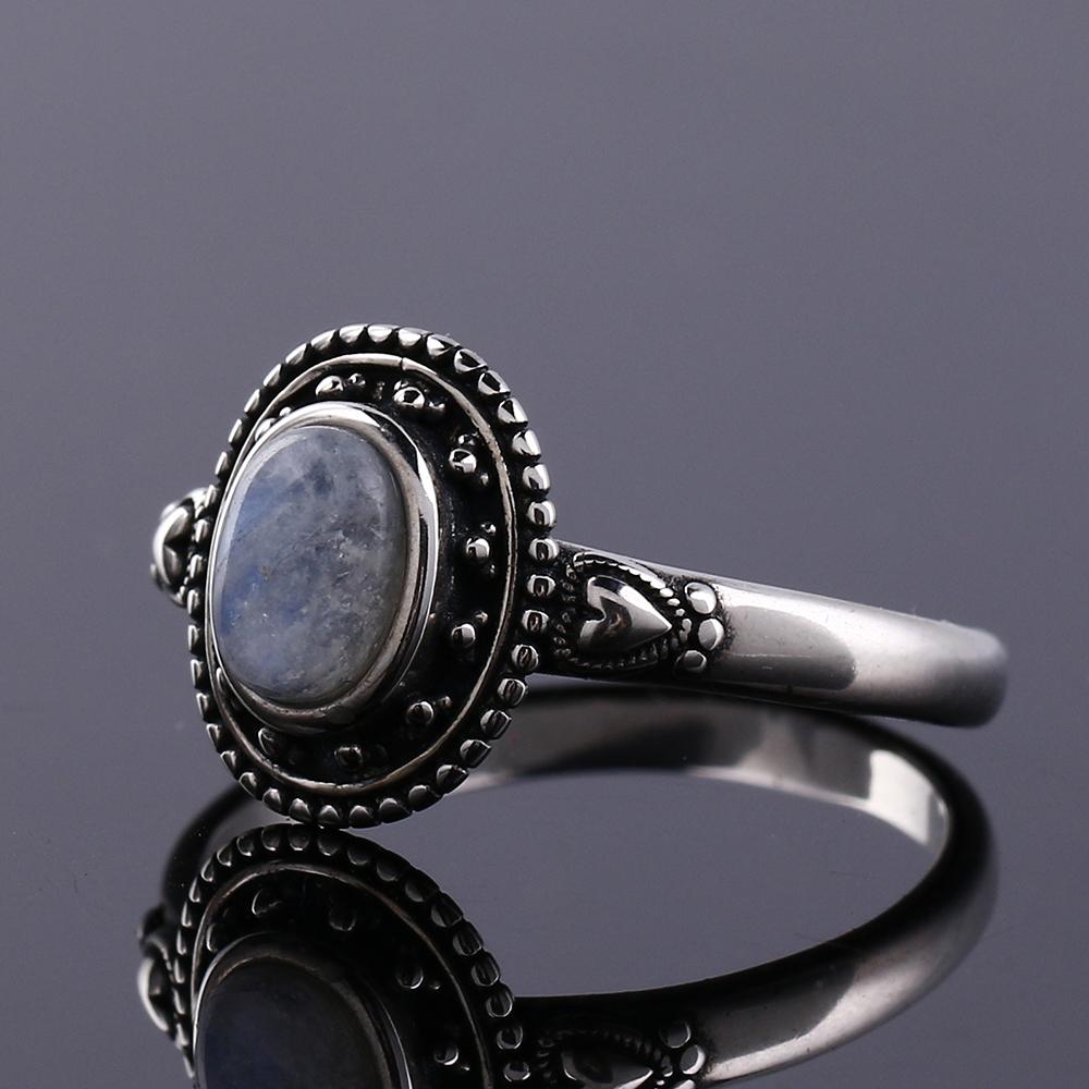 Moonstone Sweetheart Silver Ring - Floral Fawna