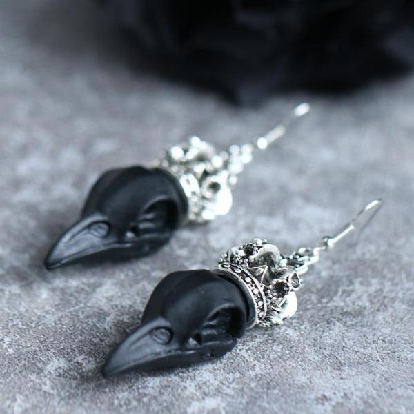 Royal Raven Earrings - Floral Fawna