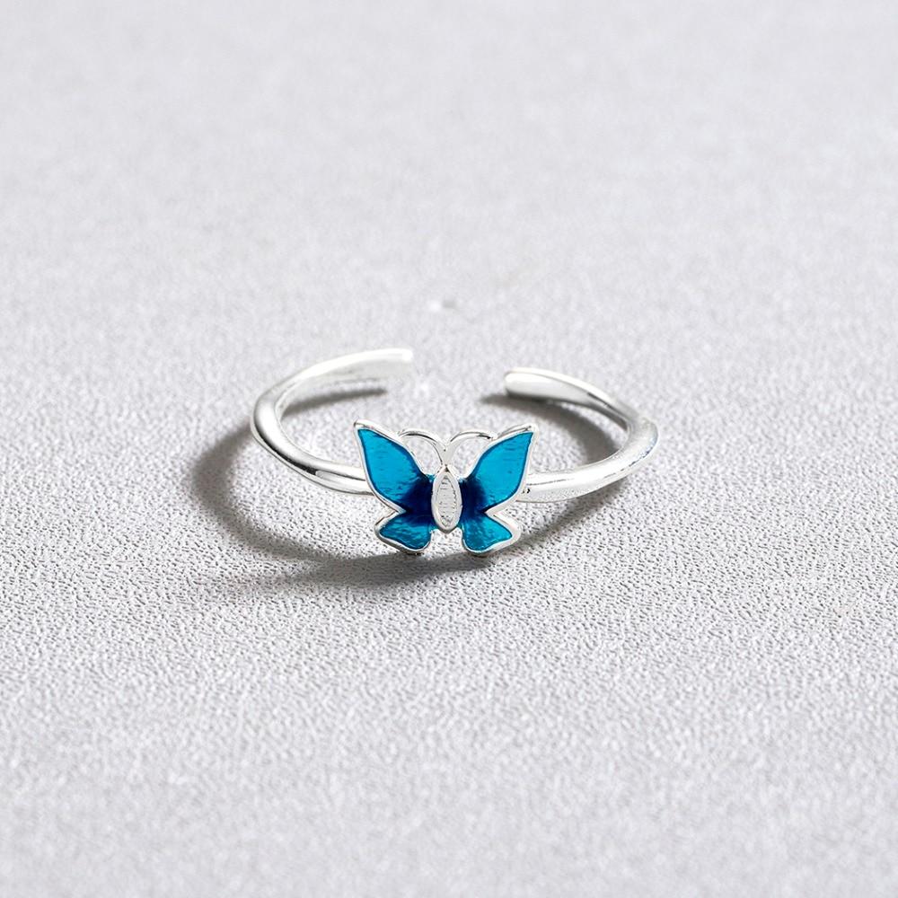 Delicate Blue Butterfly Ring - Floral Fawna