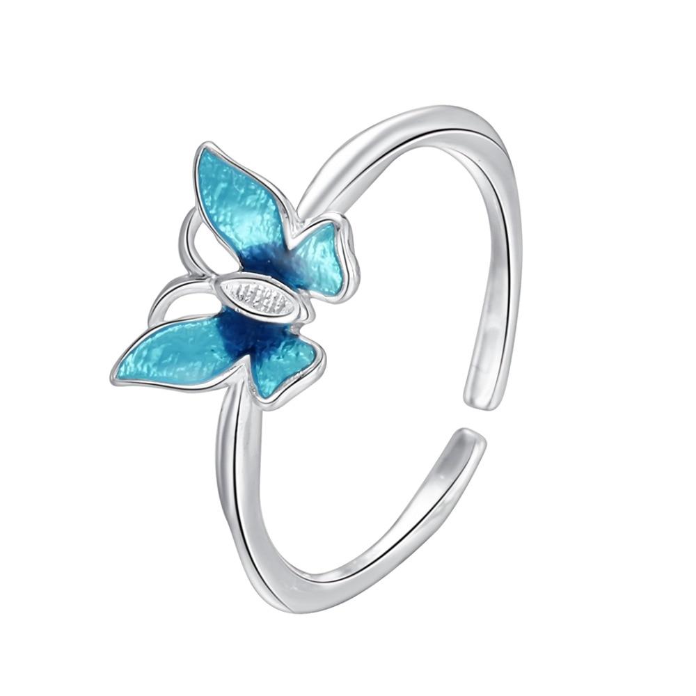 Delicate Blue Butterfly Ring - Floral Fawna