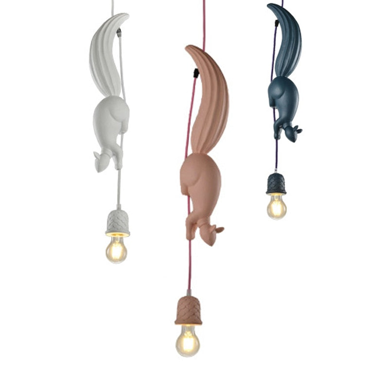 Squirrel Pendant Lights - Floral Fawna