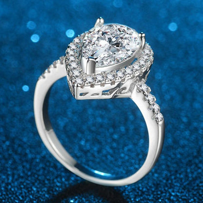Water Drop Crystal Princess Ring - Floral Fawna