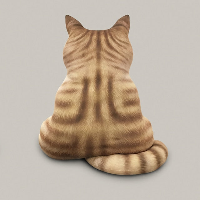 Striped Cat Cushion - Floral Fawna